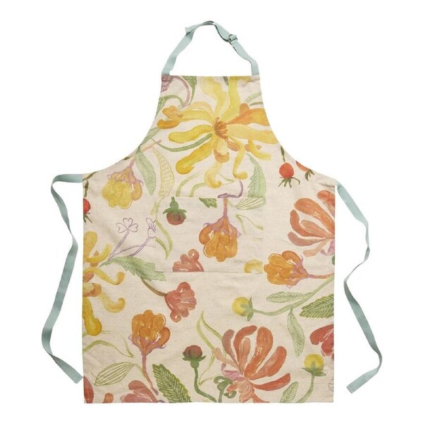 Ecology Hand-Painted Midsummer Cotton/Linen Kitchen Apron 180gsm 70x95cm