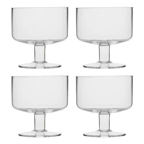 4pc Ecology Classic Timeless Soda Lime Glass Dessert Bowls 10cm Clear