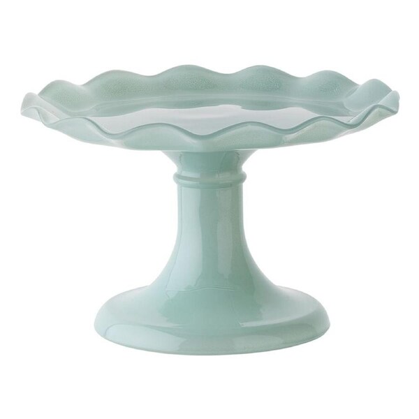 Ecology Soda Lime Glass Ruffle Fluted Edged Cake Stand 20 x 12.5cm Midday