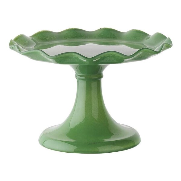 Ecology Soda Lime Glass Ruffle Fluted Edged Cake Stand 20 x 12.5cm Meadow