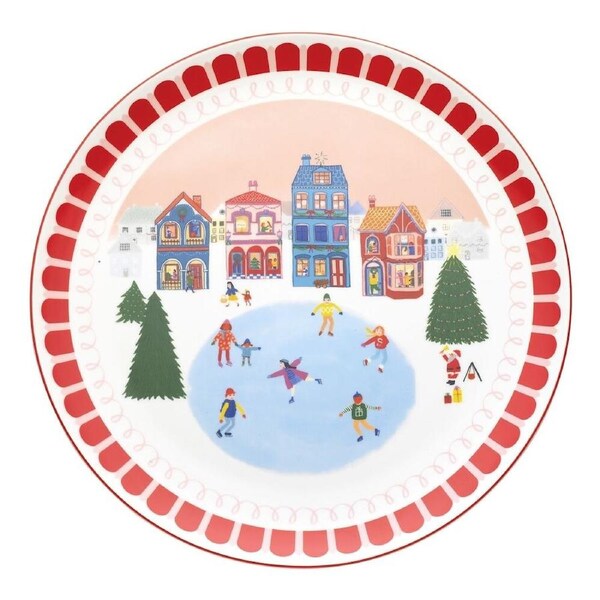 Porto Night Before Round New Bone China Serving Plate 32cm Multi-Coloured