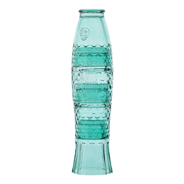 4pc Porto Mare Fish-Shaped Soda Lime Glass Tumblers Cups 210ml Green