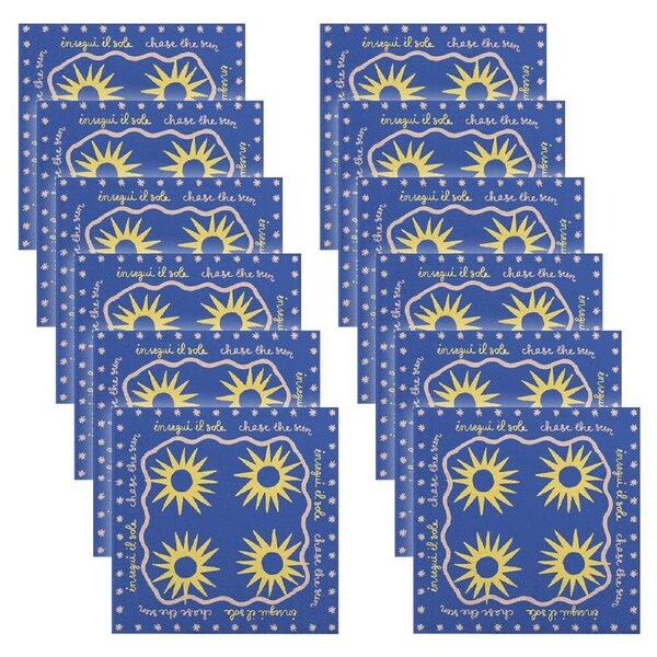 12x 20pc Porto Sole Woodpulp Paper Napkins Serviettes Pack 33x33cm Blue