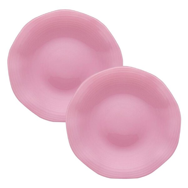 2PK Porto High Gloss Campania Soda Lime Glass Serving Platter 31cm Rose