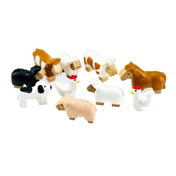 10pc Beleduc My Little World Farm Animals Set Educational Play Toy Kids - 3y+