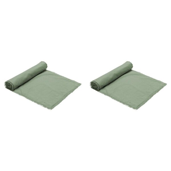 2PK Ecology 100% Cotton Fray Dining Table Runner Cloth 35 x 180cm Midday