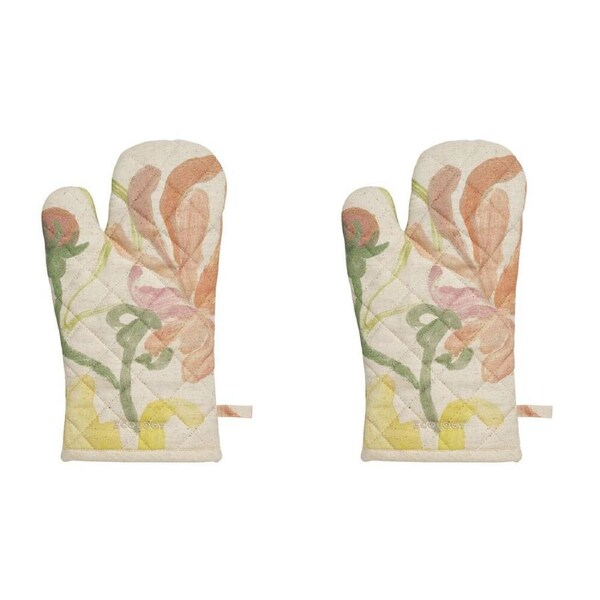 2PK Ecology Hand-Painted Midsummer Cotton/Linen Oven Glove 180gsm 32x17cm