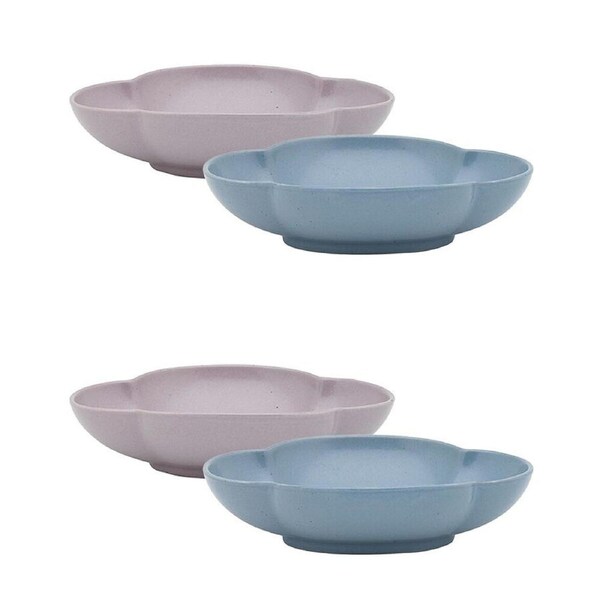 2x 2pc Ecology Matte Porcelain Bloom Oval Dip Bowls 12 x16cm Iris, Twilight