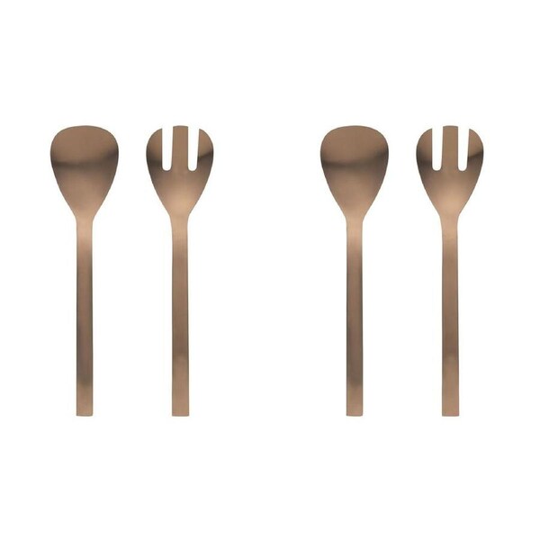 2x 2pc Ecology Forge Stainless Steel Kitchen Salad Servers Matte Copper