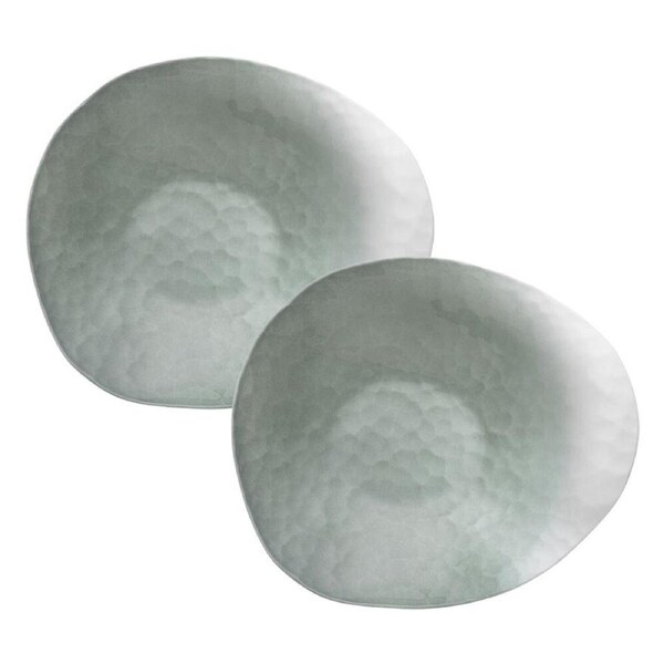2PK Ecology Lightweight Reactive Glaze Porcelain Oyster Serving Bowl 27cm Meadow