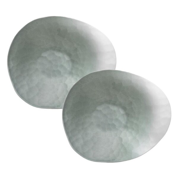 2PK Ecology Lightweight Reactive Glaze Porcelain Oyster Serving Bowl 22cm Meadow