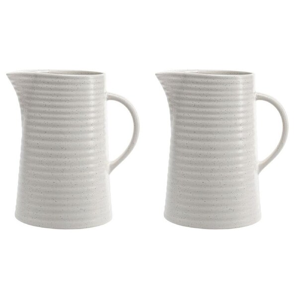 2PK Ecology Gloss Glaze Stoneware Ottawa Drink Decanter Jug 1.6L Calico