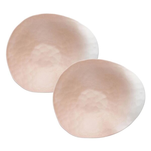 2PK Ecology Reactive Glaze Porcelain Oyster Serving Bowl 22cm Pink Salt