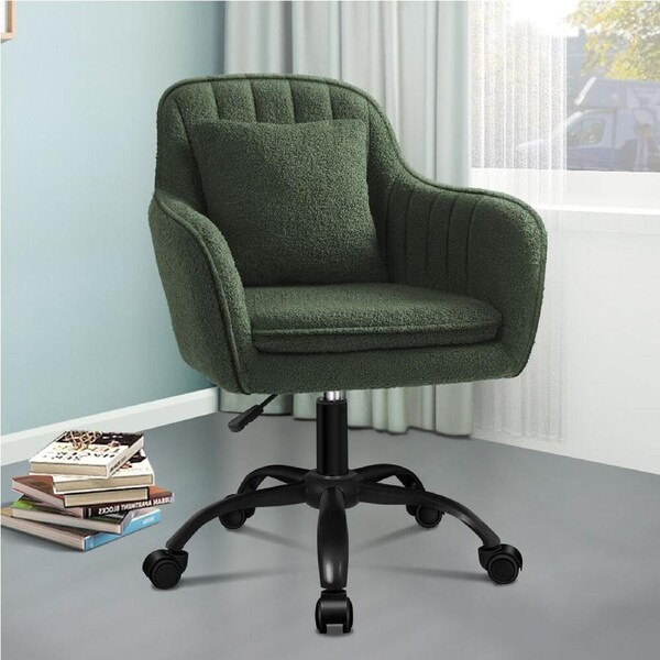 ALFORDSON Boucle Office Chair Computer Swivel Armchair Work Adult Kids Green