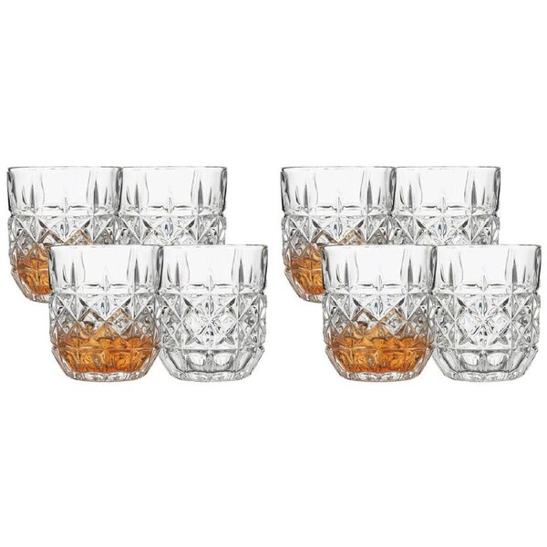 2x 4pc Ecology Matis Soda Lime Glass Whiskey Drinking Glasses 250ml Clear