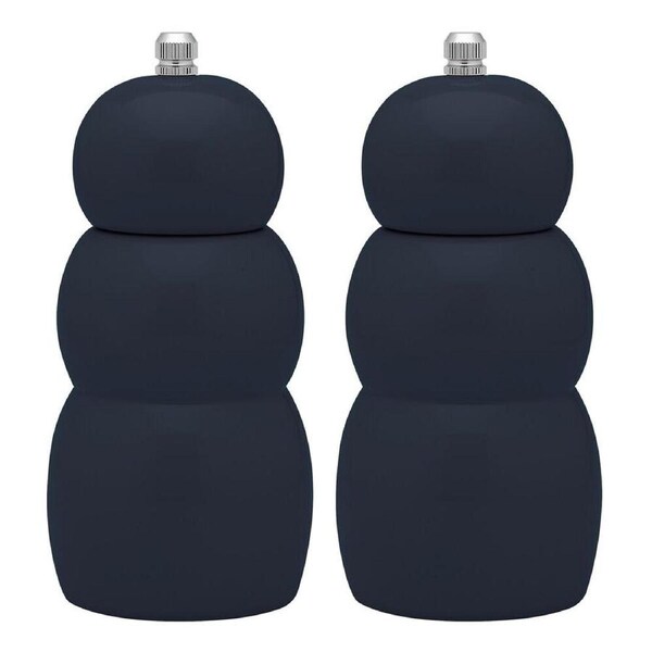 2PK Ecology High Gloss Rubber Wood Salt and Pepper/Herb Pod Grinder 15.5cm Slate