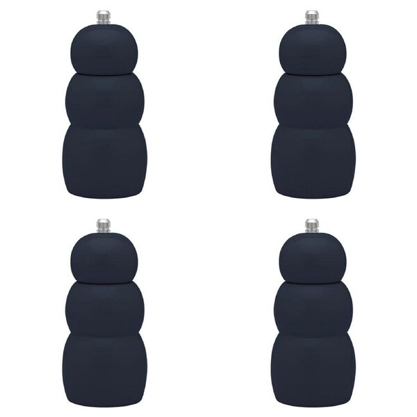 4PK Ecology High Gloss Rubber Wood Salt and Pepper/Herb Pod Grinder 15.5cm Slate