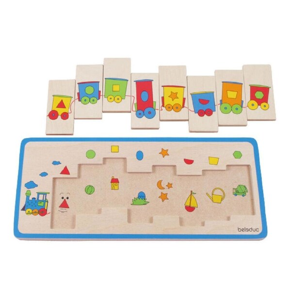 Beleduc Matching Puzzles Train Wooden Shape Educational Toy Kids/Children - 3y+