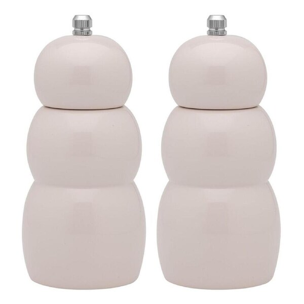 2PK Ecology High Gloss Rubber Wood Salt and Pepper/Herb Pod Grinder 15.5cm Oat