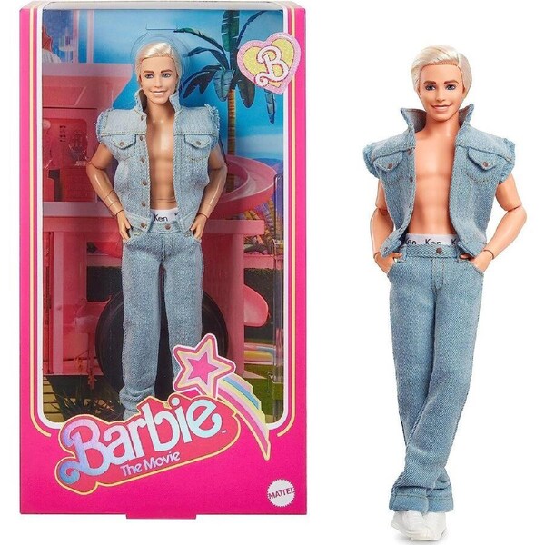 Barbie the Movie Collectible Ken Doll Wearing Denim Matching Set HRF27