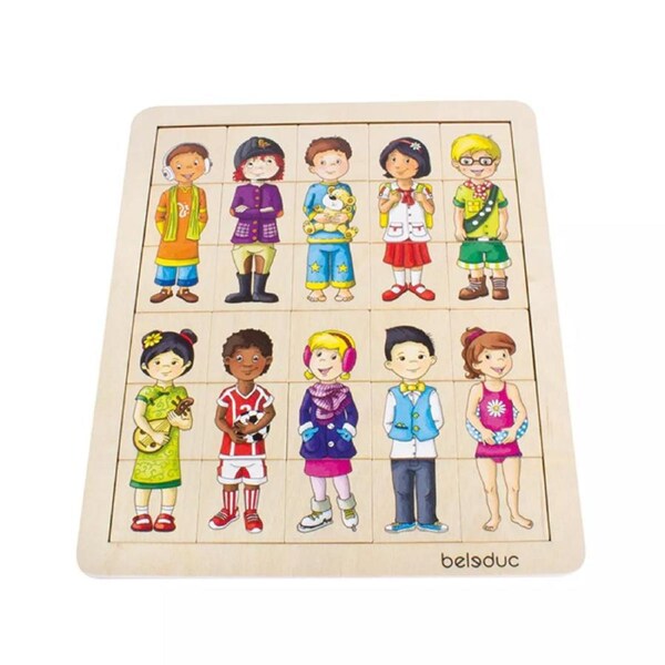 Beleduc Match the Kids Wooden Creative Play Puzzle Kids/Children - 3y+