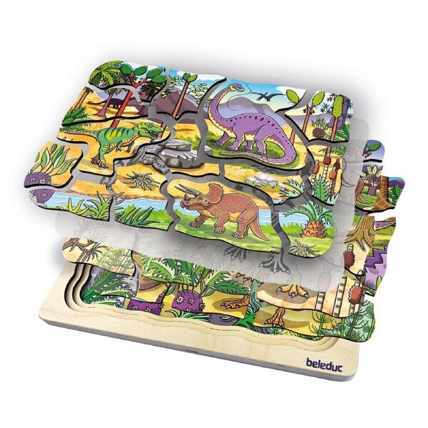 Beleduc Dino Layer Puzzle Dinosaur Educational Play Kids/Children - 3y+