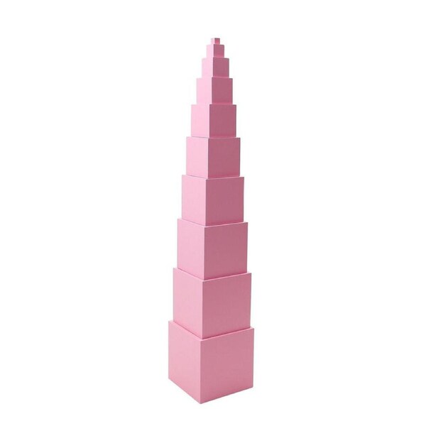 10pc Gam Montessori Pink Tower Size Discrimination Educational Toy Kids - 3y+