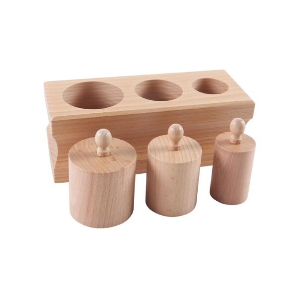 Gam Montessori 0-3 Cylinder Block #2 Wooden Educational Toy Brown Kids - 3y+