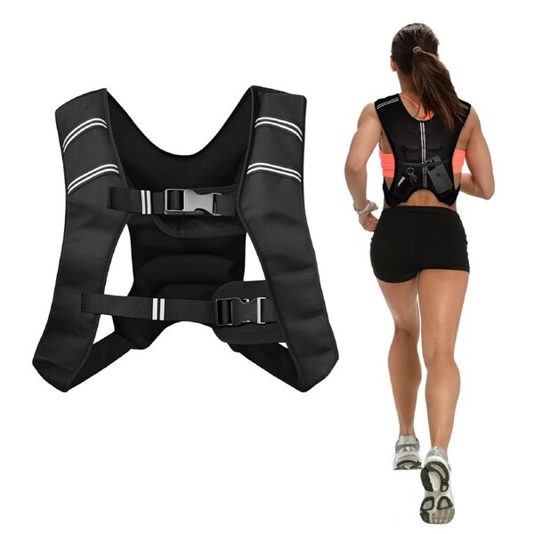 Advwin Weighted Vest 5kg with Upgraded Iron Sand, Reflective Strips & Breathable Shoulder Straps for Gym, Running, HIIT