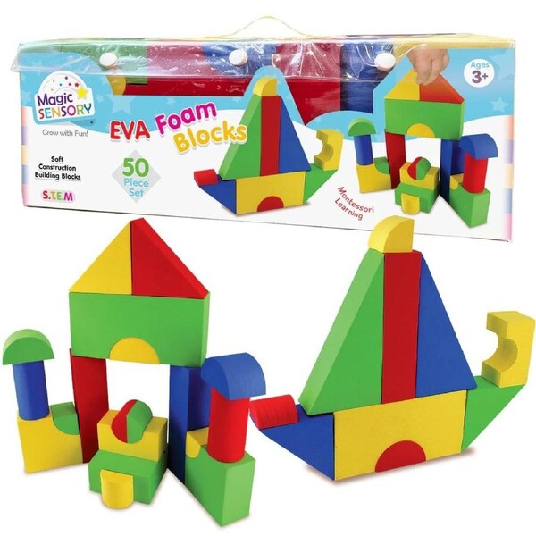 Magic Sensory EVA Foam Building Blocks 50 Piece Set