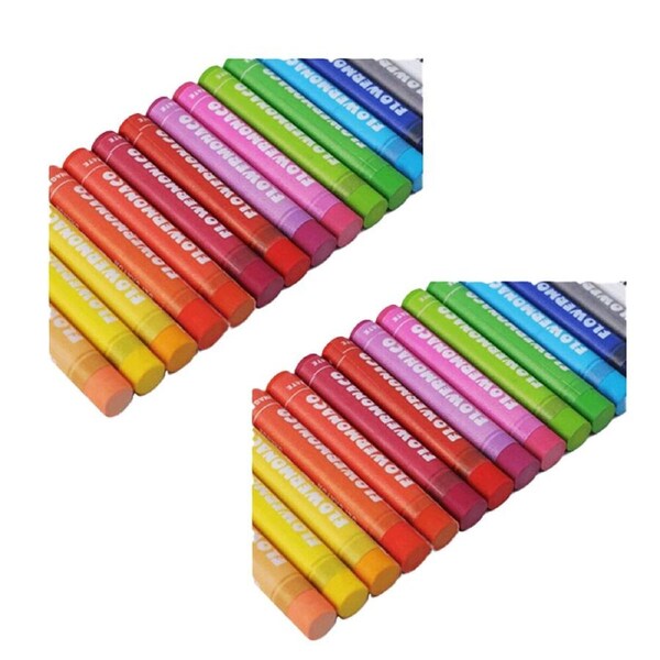 2x 24pc Flower Monaco Oil Pastels Craft Kit Art Creation Kids - 3y+
