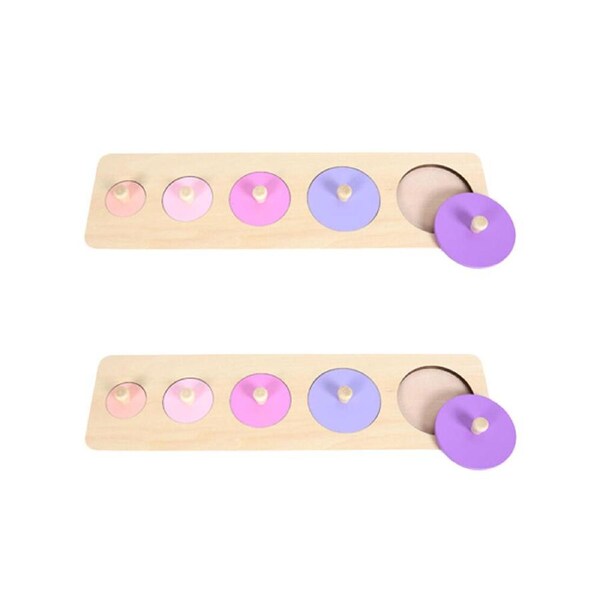 2PK Educare 5 Circles Knob Puzzle Motor Skills Educational Toy Kids - 3y+