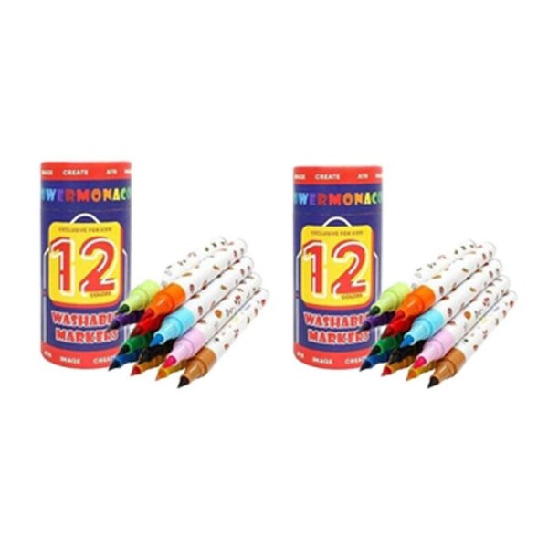 2x 12pc Flower Monaco Washable Makers Art Supplies & Craft Kids - 3y+