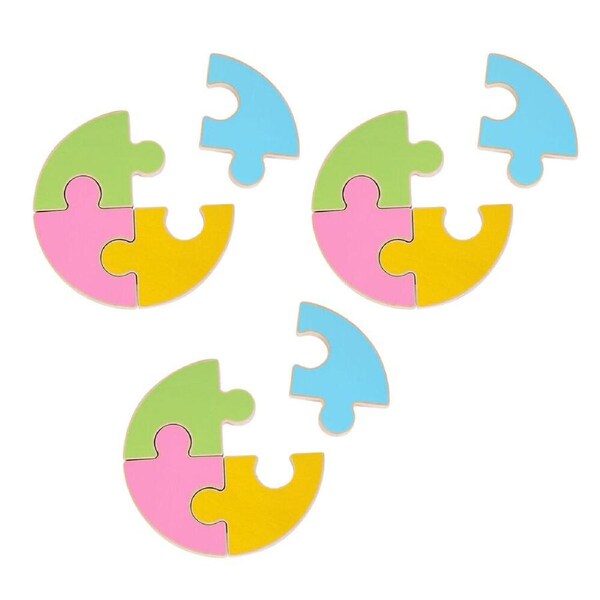 3x 4pc Educare The First Jigsaw Puzzle Shape Recognition Kids - 3y+