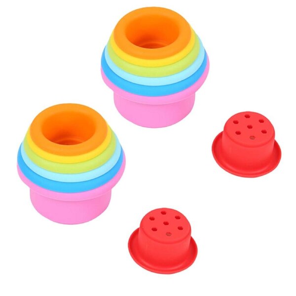 2x 7pc Educare Stacking & Nesting Cups Bath Play Activity Toy Kids - 3y+