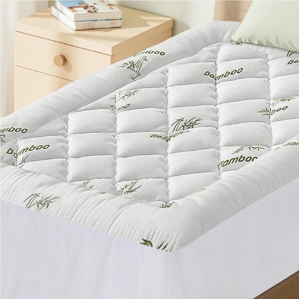 Giselle Bedding 5cm Pillowtop Mattress Topper Bamboo Cooling Pad for Bed King Single