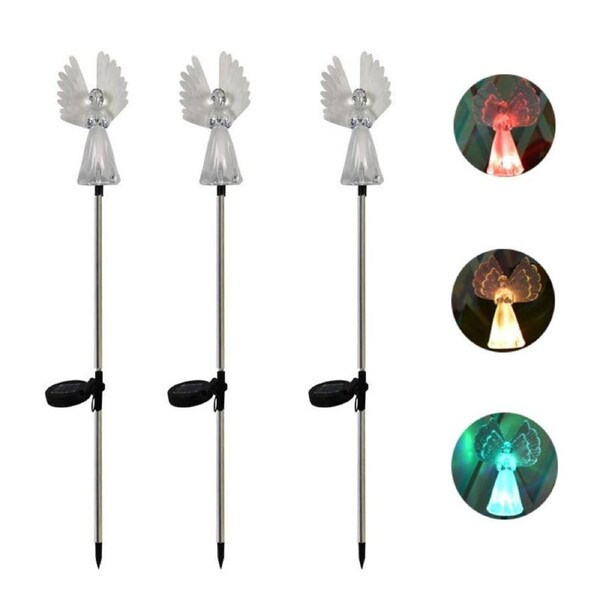 JOYBUY 3&nbsp;Pcs Solar LED Outdoor Memorial Angel Garden Path Lights