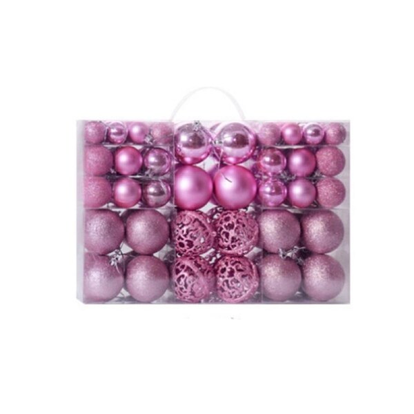 JOYBUY Pink 100 Pc Christmas Ball Ornament Set for Tree Decor