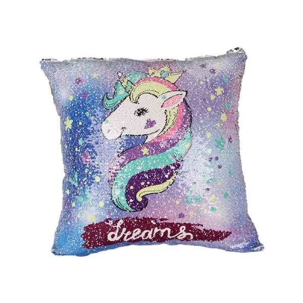 JOYBUY Unicorn Sequin Reversible Pillow Covers for Kids Room - Design 2