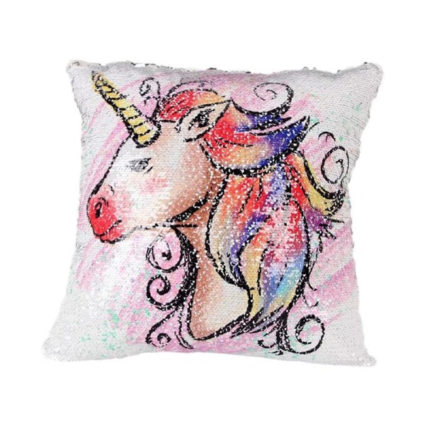 JOYBUY Unicorn Sequin Reversible Pillow Covers for Kids Room - Design 1