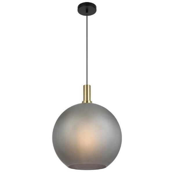 Zanoshade TFS Pendant, 40cm Black Matt with Gold and Grey Smoke Glass
