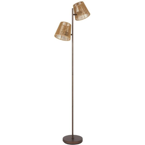 Orvieto TFS Bronze Floor Lamp with Natural String Shade for Warm Glow