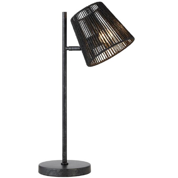 Grosseto TFS Gun Metal Table Lamp with Black String Shade for Modern Look