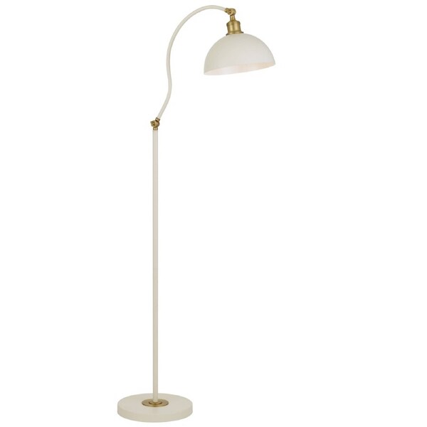 Munich TFS Beige Satin and Brass Floor Lamp for Warm and Elegant Interior Lighting