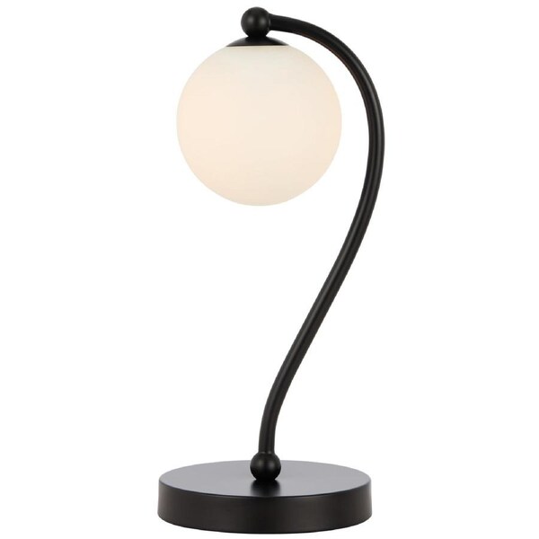 Altowood TFS Black Table Lamp with Opal Matt Glass Shade for Modern Home Lighting