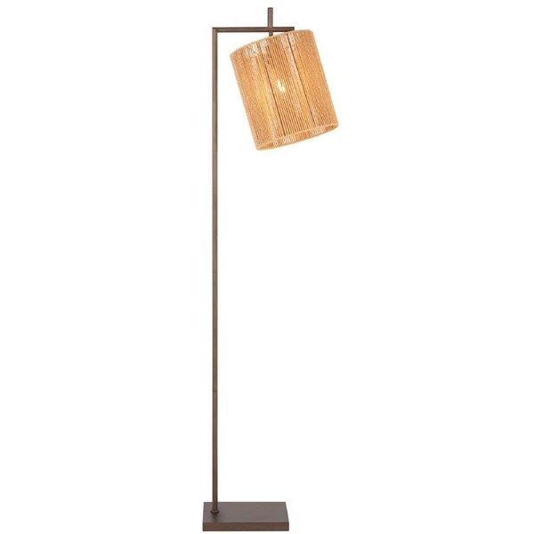 Menton TFS Rustic Bronze Floor Lamp with Natural String Shade for Warm Glow