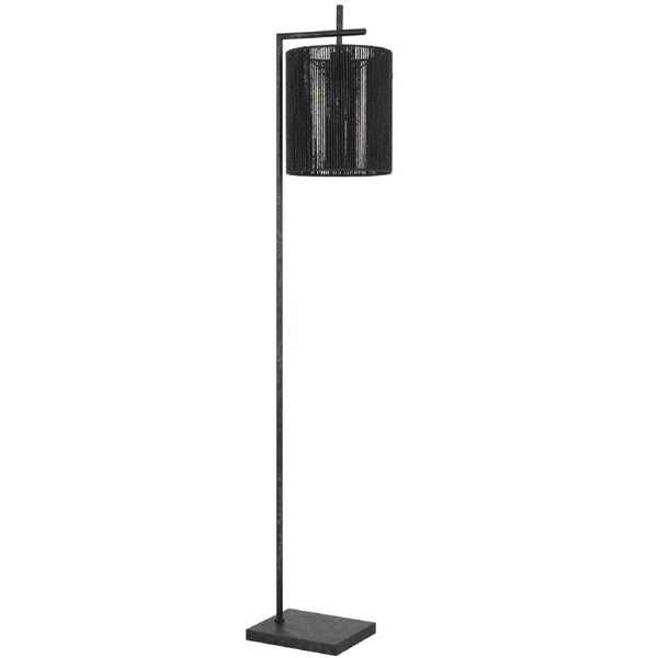 Colmar TFS Sleek Gunmetal Floor Lamp with Black String Shade for Modern Look