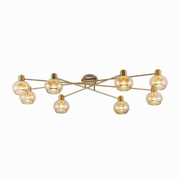 Vienna TFS Elegant Antique Brass Amber Glass Ceiling Light for Luxe Dining