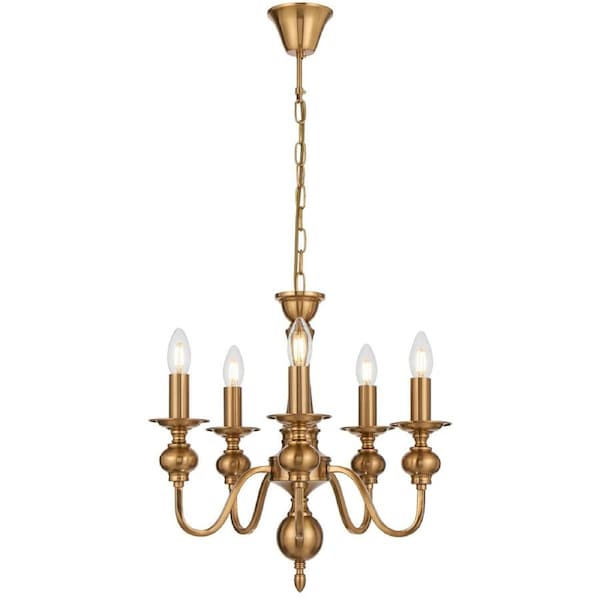 Rivaton TFS Copper Pendant Light, 5-Light Fixture with 2m Chain Suspension