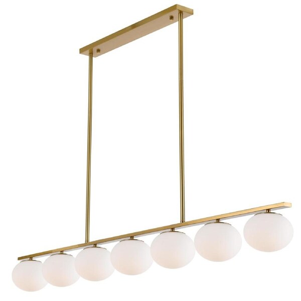 Manchester TFS Statement Gold Opal Glass Pendant for Luxury Dining Lighting